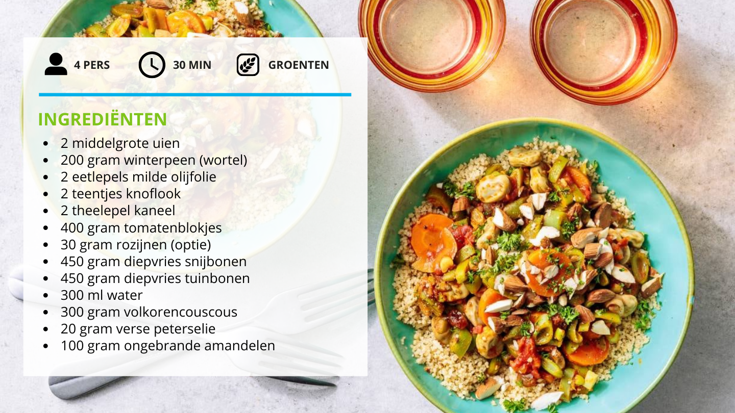 Ingrediënten volkoren couscous