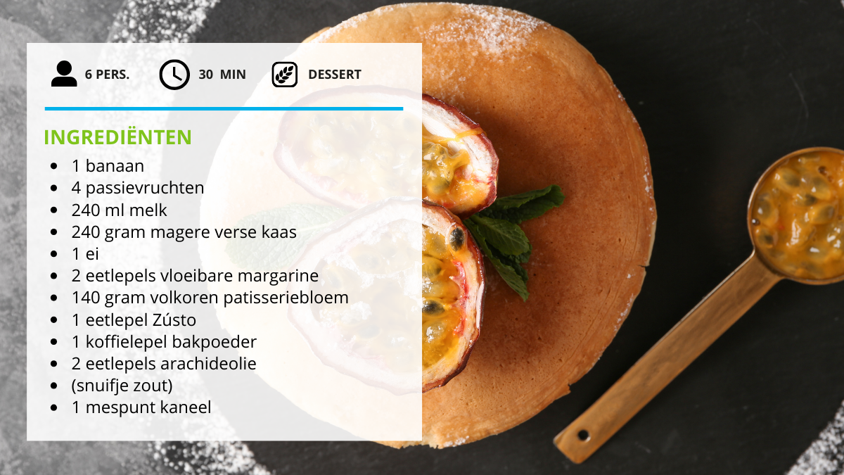 Ingrediënten pannenkoekjes met passievrucht